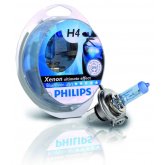 Комплект автоламп Philips H4 12V 60/55W Blue Vision Ultra + комплект габаритных автоламп Philips W5W 12V 5W Blue Vision Ultra   H4+W5W BVU